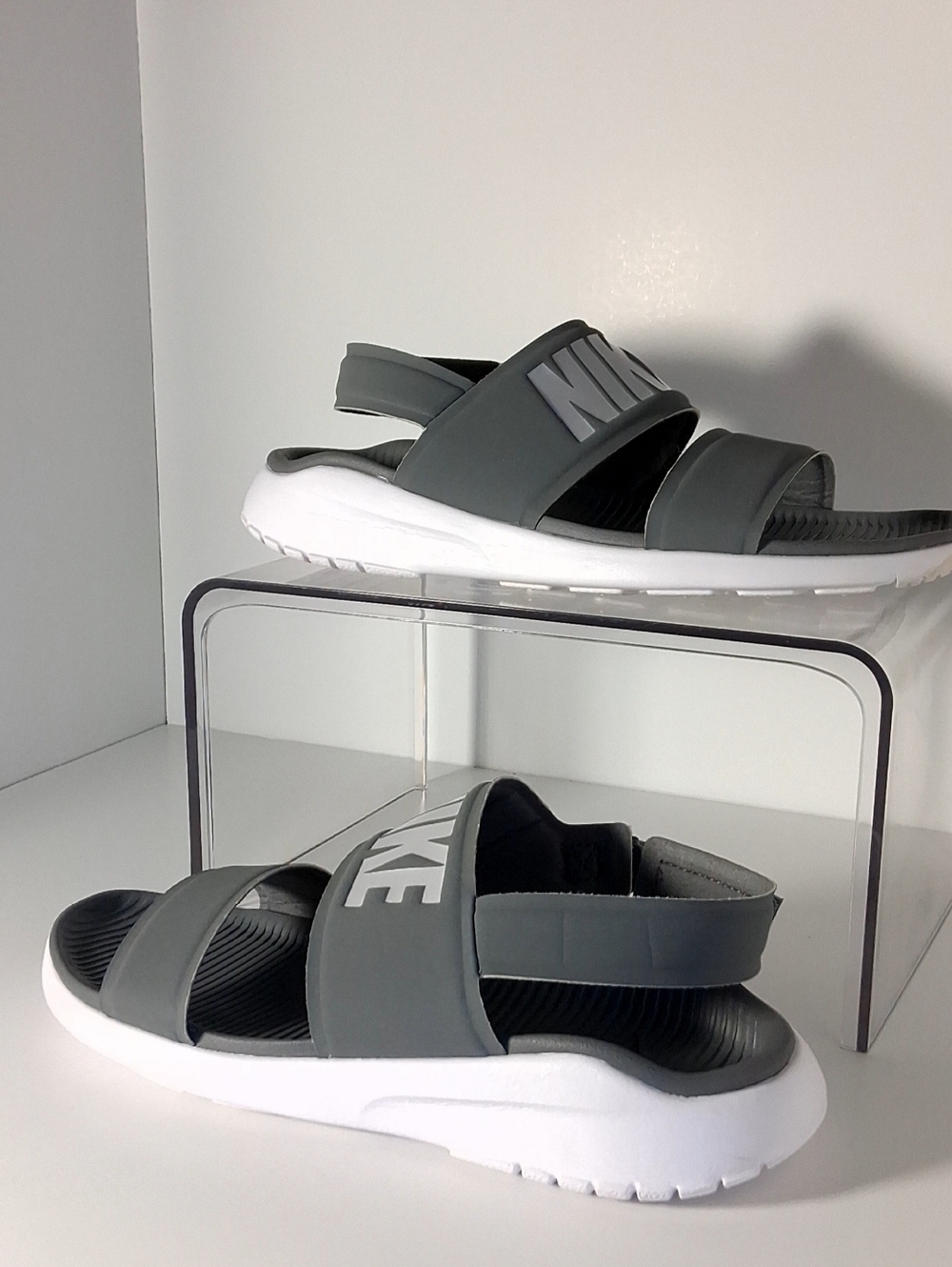 Nike Grey Logo Sport Women's Sandals Size 8 - Picture 10 of 16